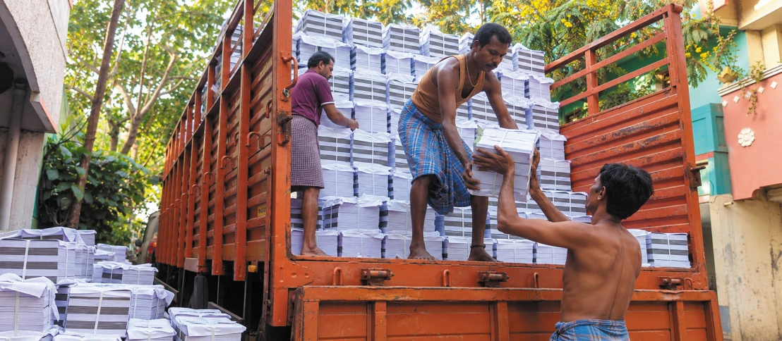 Packing and loading notebooks for delivery